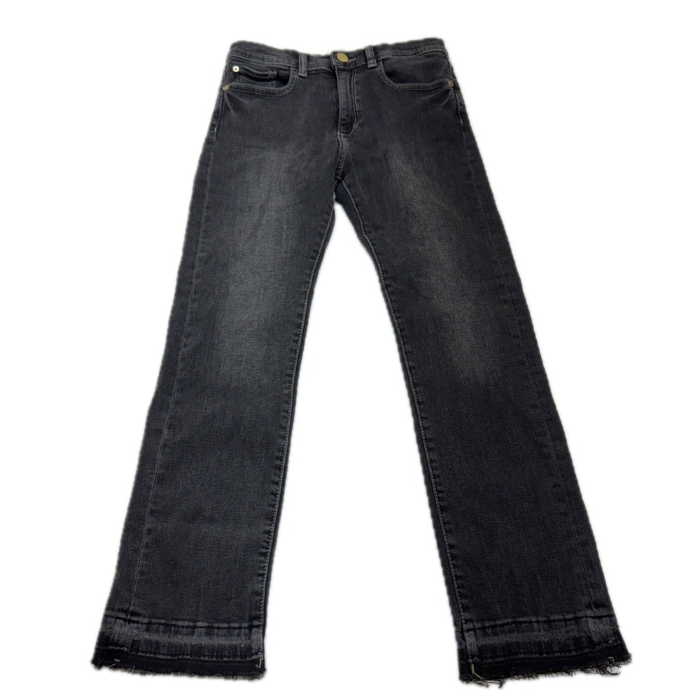 DL1961 Jeans Girl 14 Gray Black Emie Straight High Rise Distressed Grunge Skater